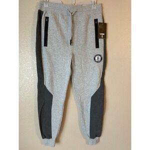 Men's XL NWT‎ Brooklyn Nets UNK Colorblock Jogger Pants Gray